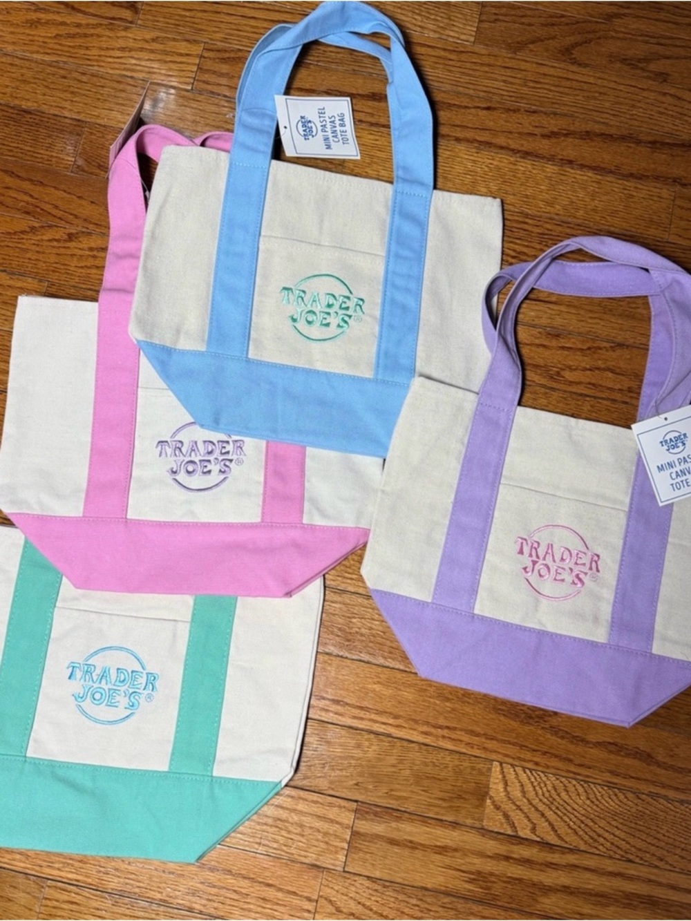 Canvas Mini Tote Bag - Pastel Blue